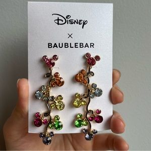Disney X BaubleBar Mickey Mouse Rainbow Colorful Earrings Drop Lights. New